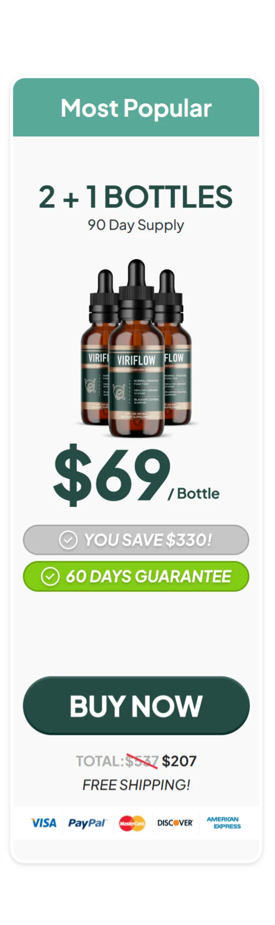 ViriFlow™ 3 bottles pricing